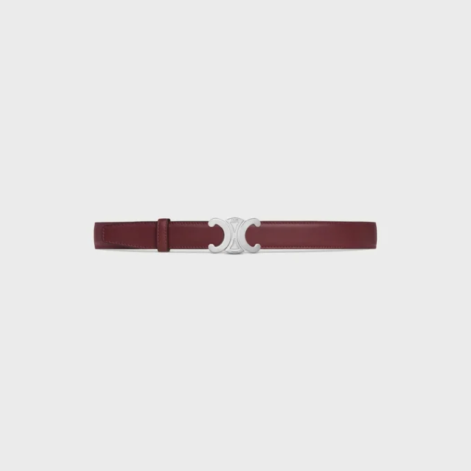 Fibbia Triomphe in metallo e cinturino reversibile da 25 mm in pelle di vitello liscia e martellata