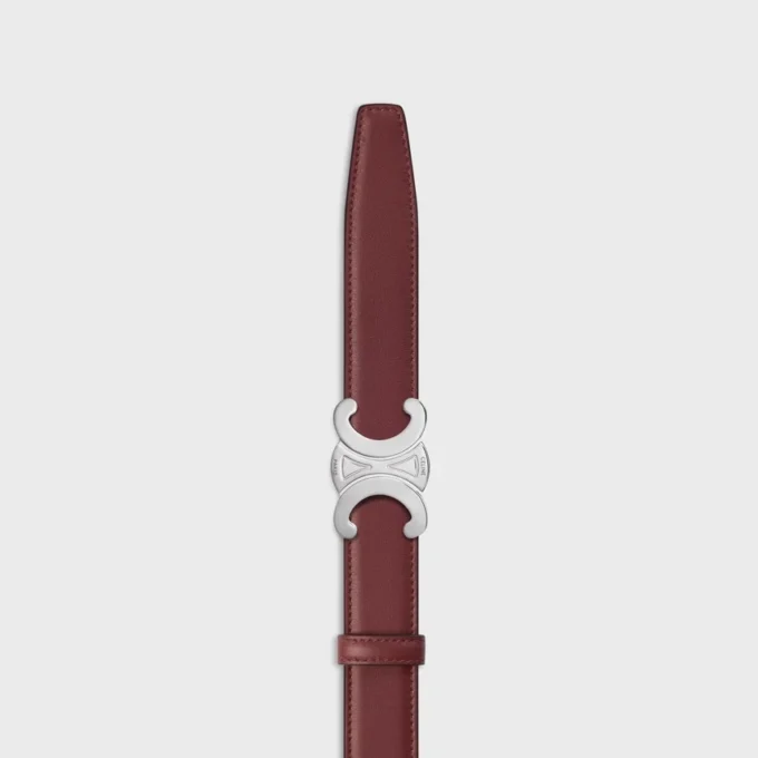 Fibbia Triomphe in metallo e cinturino reversibile da 25 mm in pelle di vitello liscia e martellata