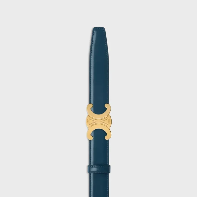 Fibbia Triomphe in metallo e cinturino reversibile da 25 mm in taurillon e pelle di vitello naturale Fibbia Triomphe in metallo e cinturino reversibile da 25 mm in taurillon e pelle di vitello naturale