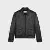 Giacca blouson ampia in morbida pelle di agnello Giacca blouson ampia in morbida pelle di agnello