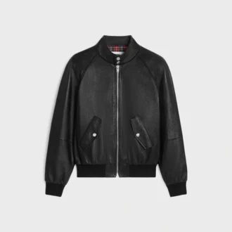 Giacca blouson con zip in morbida pelle di agnello