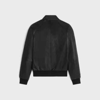 Giacca blouson con zip in morbida pelle di agnello