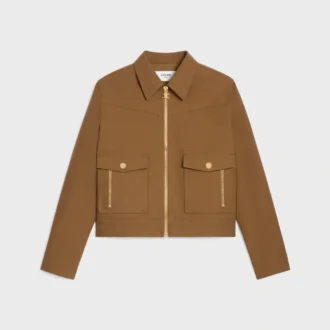 Giacca blouson western in twill di cotone