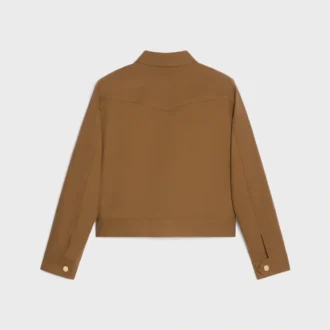 Giacca blouson western in twill di cotone