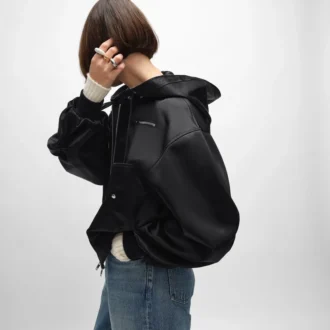 Giacca bomber in raso di cotone