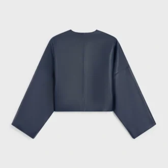 Giacca cardigan in pelle di agnello