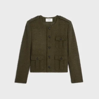 Giacca Chasseur in cashmere bouclé intrecciato