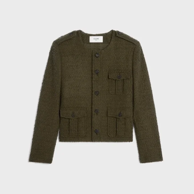 Giacca Chasseur in cashmere bouclé intrecciato Giacca Chasseur in cashmere bouclé intrecciato