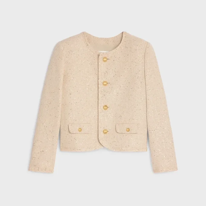 Giacca Chelsea in tweed di seta con paillettes