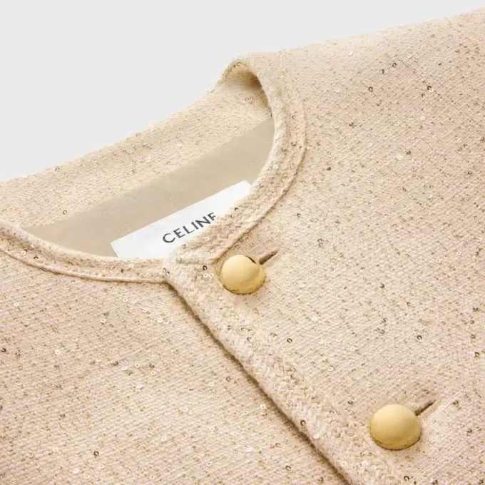 Giacca Chelsea in tweed di seta con paillettes