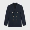 Giacca Classic in lana a trama diagonale Giacca Classic in lana a trama diagonale