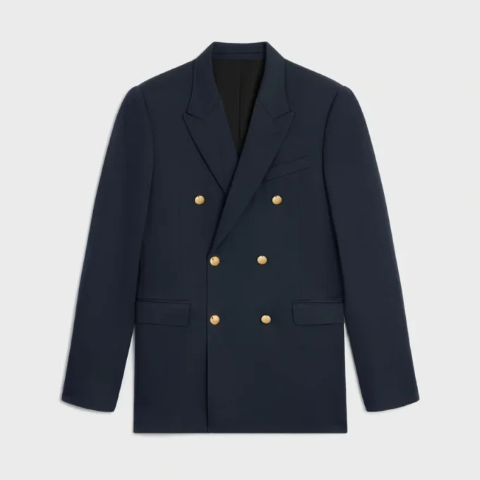 Giacca Classic in lana a trama diagonale Giacca Classic in lana a trama diagonale