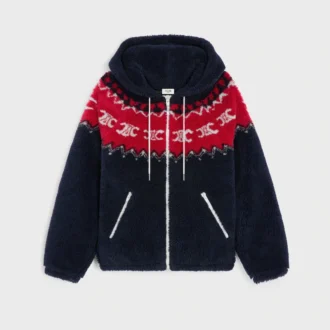 Giacca con cappuccio in pile Triomphe Fair Isle