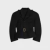 Giacca con peplo in gabardine di lana Giacca con peplo in gabardine di lana