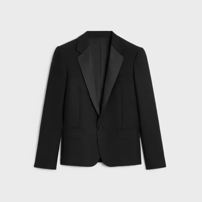 Giacca da smoking corta in lana e mohair Giacca da smoking corta in lana e mohair