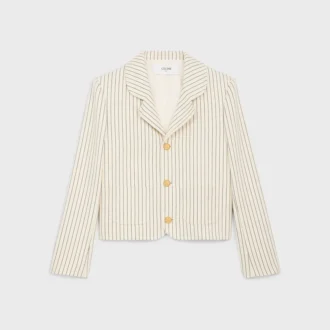 Giacca in gabardine di cotone a righe