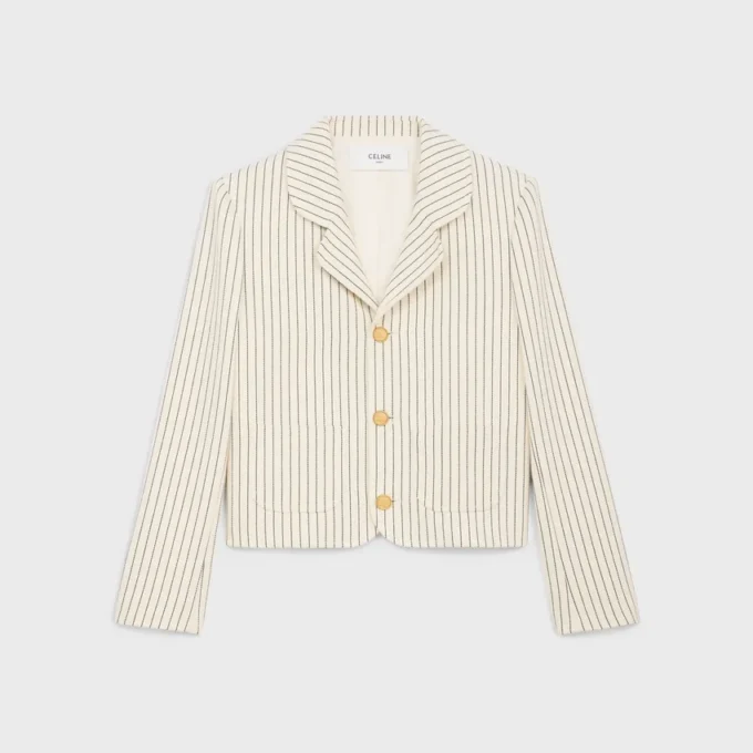 Giacca in gabardine di cotone a righe