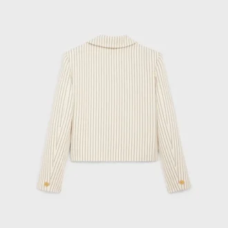 Giacca in gabardine di cotone a righe
