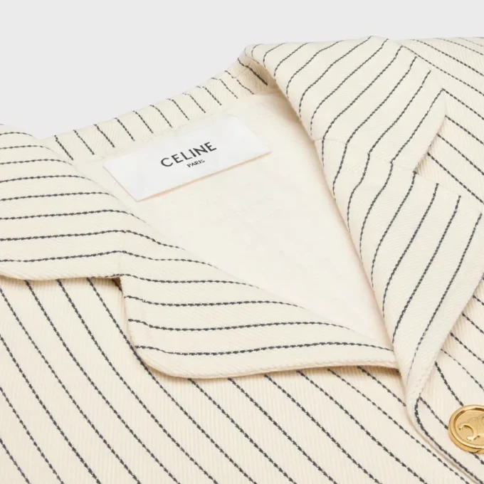 Giacca in gabardine di cotone a righe