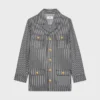 Giacca safari in cotone a righe Hickory