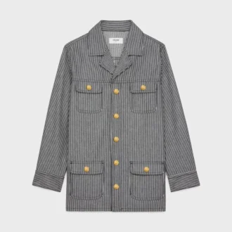 Giacca safari in cotone a righe Hickory