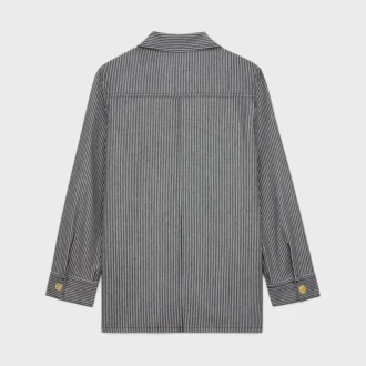 Giacca safari in cotone a righe Hickory