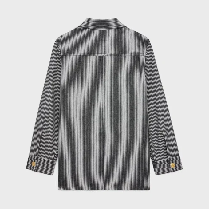 Giacca safari in cotone a righe Hickory