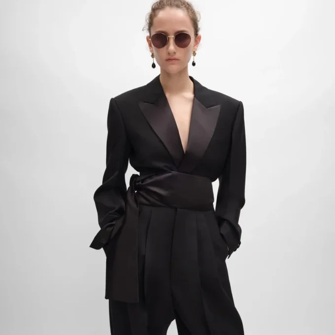Giacca Spencer Tux in gabardine di lana