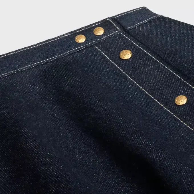 Gonna a peplo in denim di cotone leggero Gonna a peplo in denim di cotone leggero
