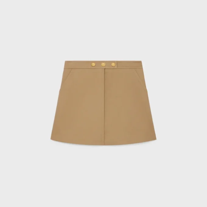 Gonna corta in gabardine di cotone