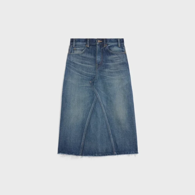Gonna midi in denim scuro Union Wash Gonna midi in denim scuro Union Wash