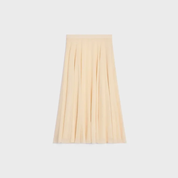 Gonna midi in georgette di seta