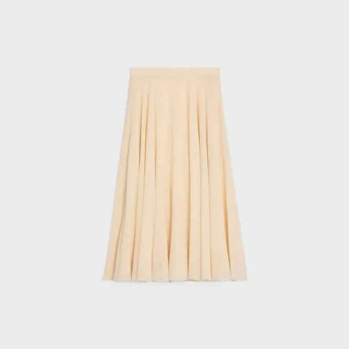 Gonna midi in georgette di seta