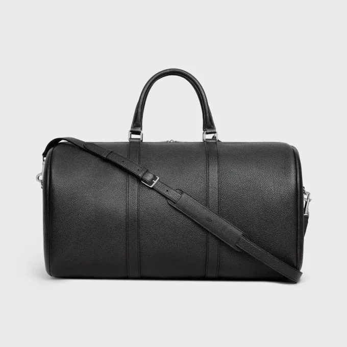 Grande borsa da viaggio in pelle di vitello martellata