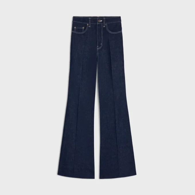 Jeans a zampa 003 in denim indaco leggero