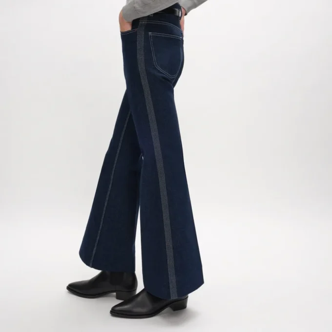 Jeans a zampa 003 in denim indaco leggero