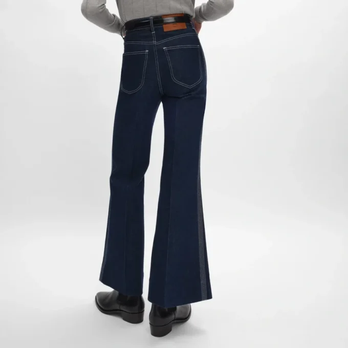 Jeans a zampa 003 in denim indaco leggero
