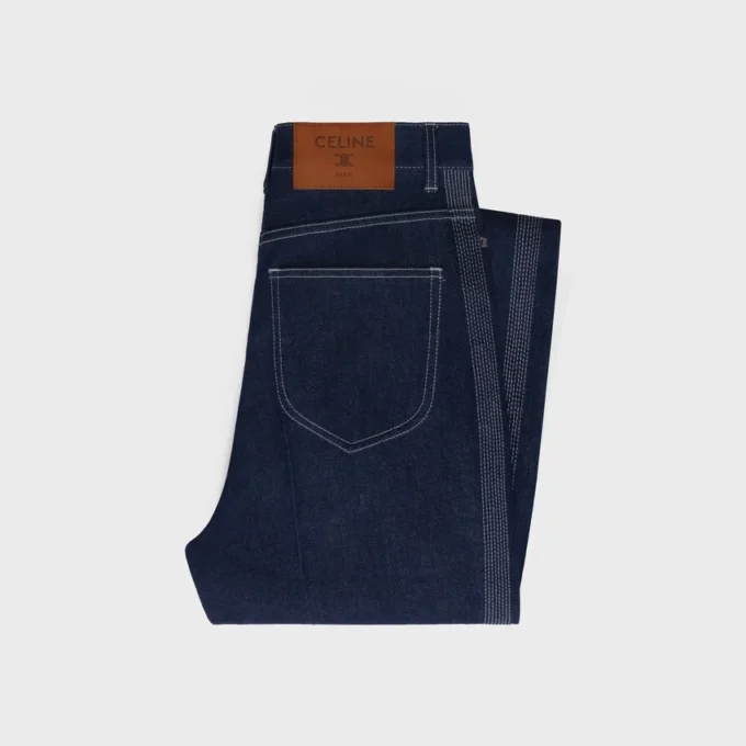 Jeans a zampa 003 in denim indaco leggero