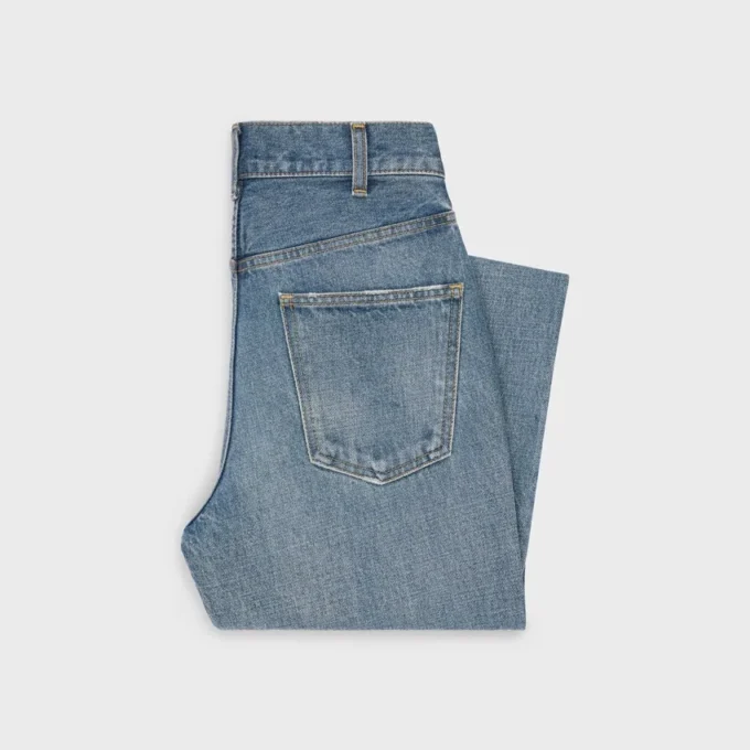 Jeans a zampa Dylan con firma in denim di cotone Jeans a zampa Dylan con firma in denim di cotone