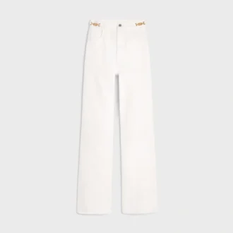 Jeans a zampa Jane in denim lavato bianco ottico