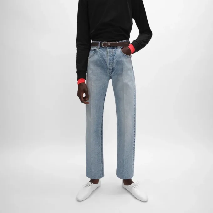 Jeans boyfriend 001 in denim di cotone Jeans boyfriend 001 in denim di cotone