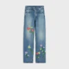 Jeans boyfriend ricamati 001 in denim di cotone Jeans boyfriend ricamati 001 in denim di cotone