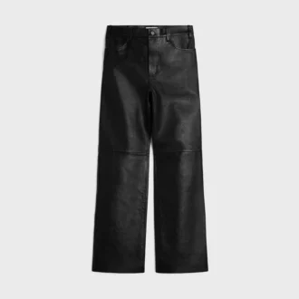 Jeans dritti in morbida pelle di agnello Jeans dritti in morbida pelle di agnello