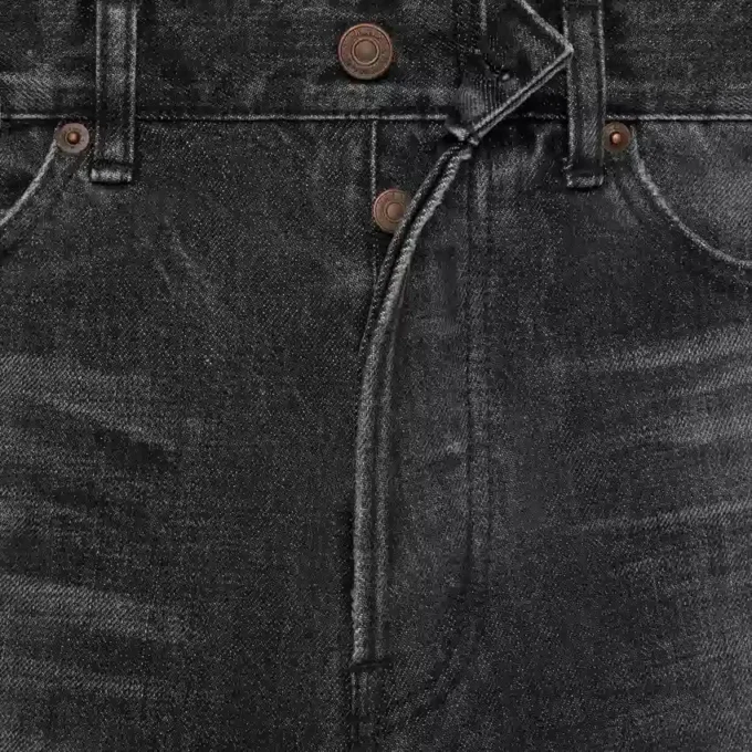 Jeans Wesley in denim nero con lavaggio Ice Rinse