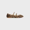 Les Ballerines CELINE Ballerine a doppio cinturino in pelle di vitello pelosa con stampa leopardata Les Ballerines CELINE Ballerine a doppio cinturino in pelle di vitello pelosa con stampa leopardata