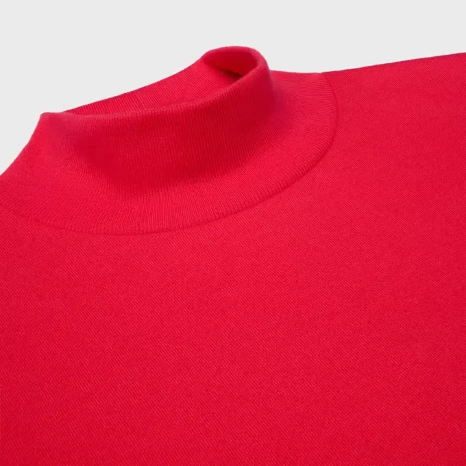 Maglietta con collo alto in jersey di cotone Maglietta con collo alto in jersey di cotone