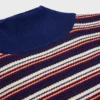 Maglione a collo alto in lana a coste a righe Maglione a collo alto in lana a coste a righe