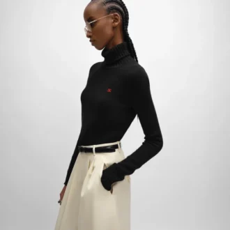 Maglione a collo alto in lana e cashmere