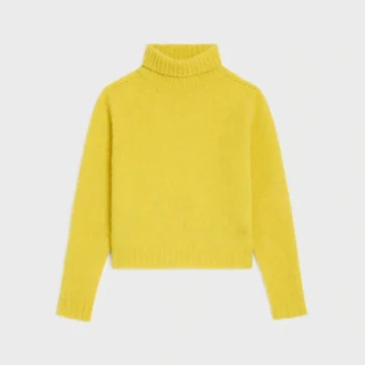 Maglione a collo alto in lana Shetland
