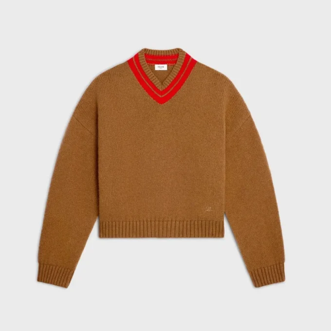 Maglione con scollo a V in cashmere Maglione con scollo a V in cashmere